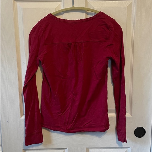 Fat Face Berry Red Long-Sleeve Henley Top - Picture 5 of 5